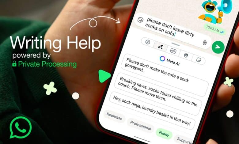 Whatsapp Writing Help feature